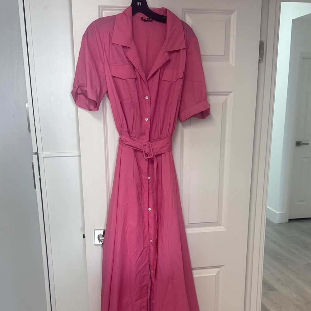 STAUD Pink Long Sleeve Dress - Picture 1 of 3